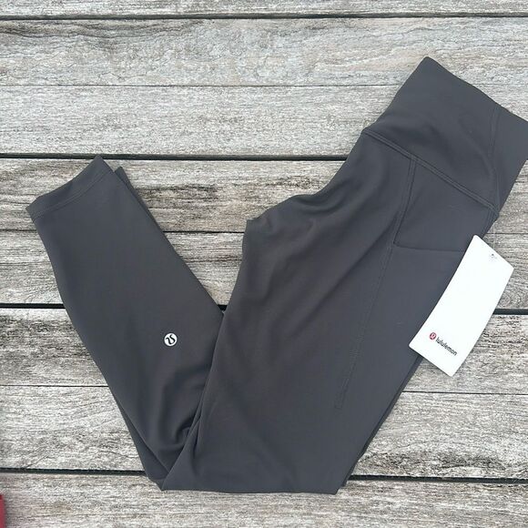 lululemon athletica Pants - Lululemon Wunder Train High-Rise Tight with Pockets 25" Graphite Grey size 6 NWT